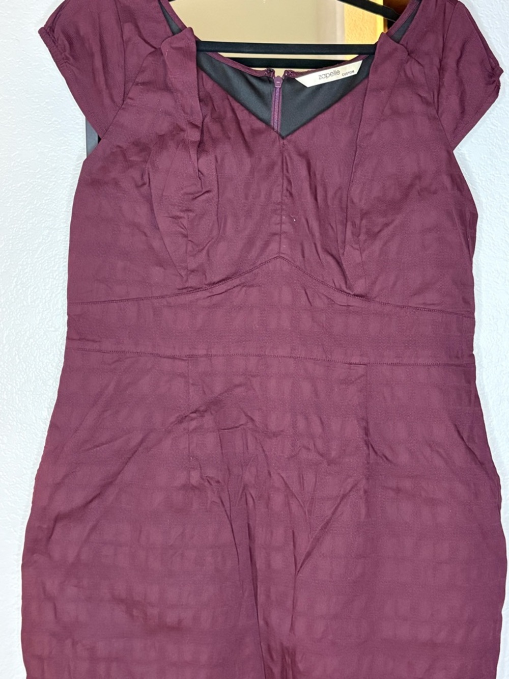 Zapelle Plum Cap-Sleeve Sheath Dress